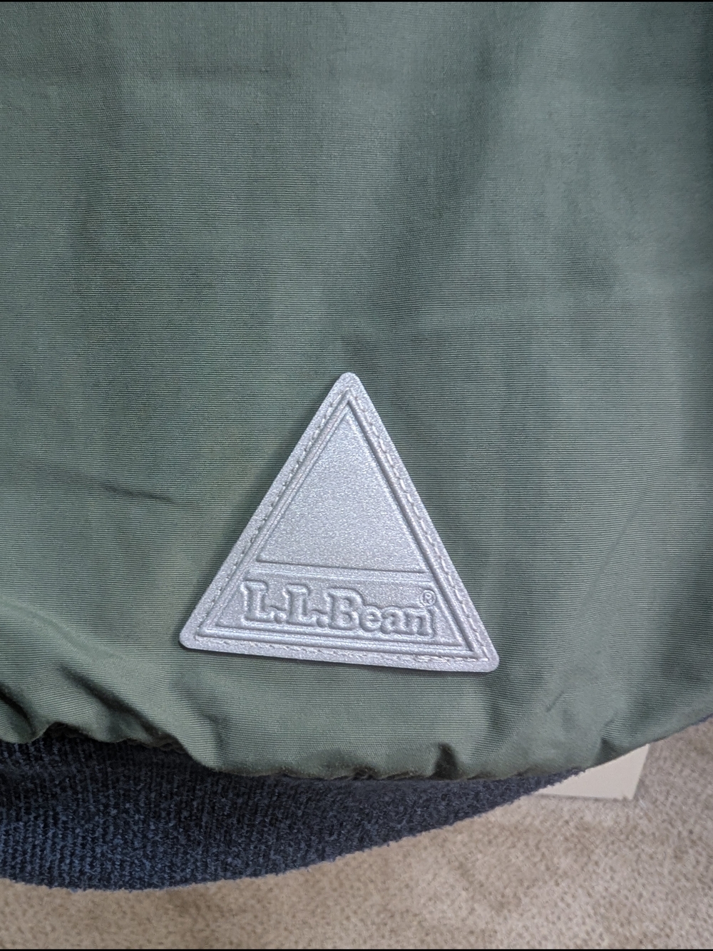 L.L. Bean Youth Hooded Bomber Jacket Forest Green Size 8 Excellent Condition - Picture 7 of 10